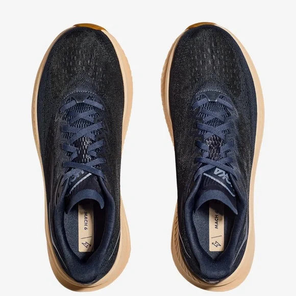 Hoka Men's Dark Blue and Beige Athletic Shoes - Picture 4 of 8